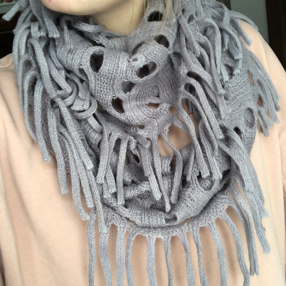 Gray infinity scarf